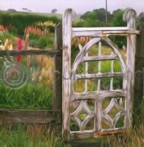Gothic Gate Colour Art Greetings Card