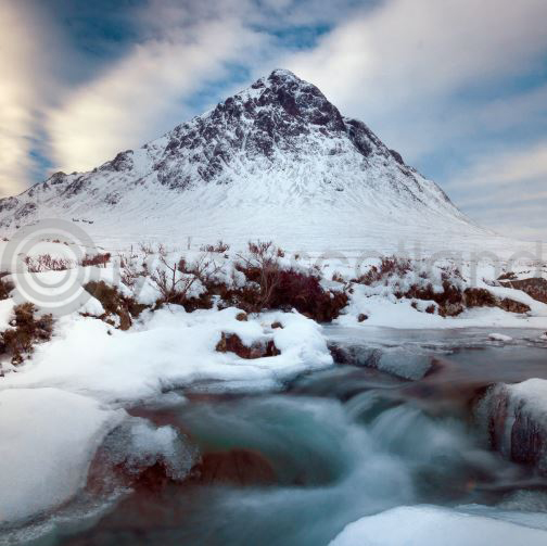 Winter Buachaille Etive Mor Snow Colour Photo Greet Card