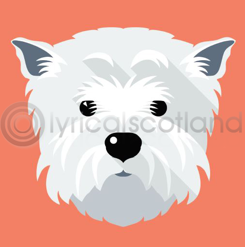 #westie Icon Colour Art Greetings Card