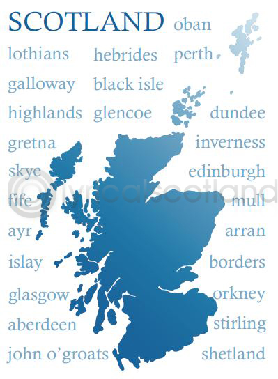 Scotland Place Names Silhouette