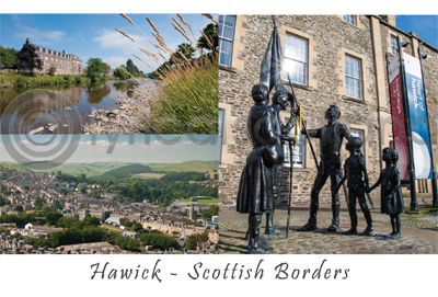 Hawick Scottish Borders Composite Postcard