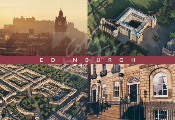 Castle, Palace & New Town Comp, Edinburgh Postcard