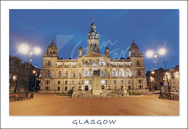 City Chambers & George Square, Glasgow Postcard
