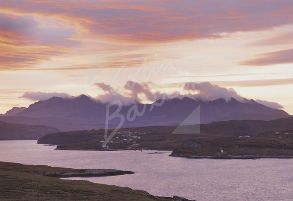 Cuillin Hills across Loch Harport Postcard