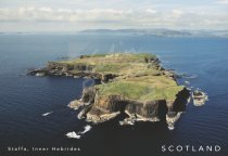 Staffa with Mull beyond From Air Postcard