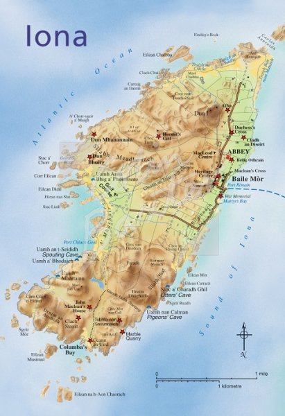 Map of Iona Postcard