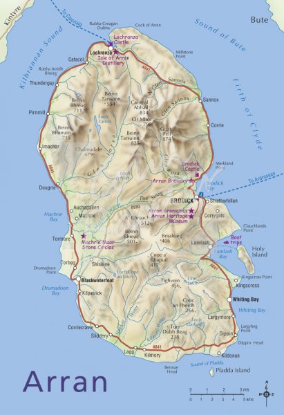 Map of Isle of Arran Postcard