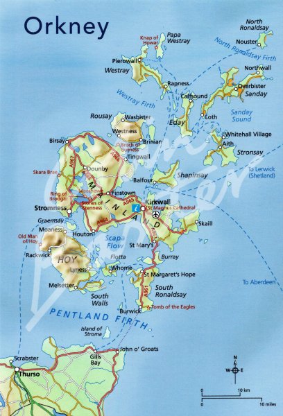 Map of Islands of Orkney Postcard