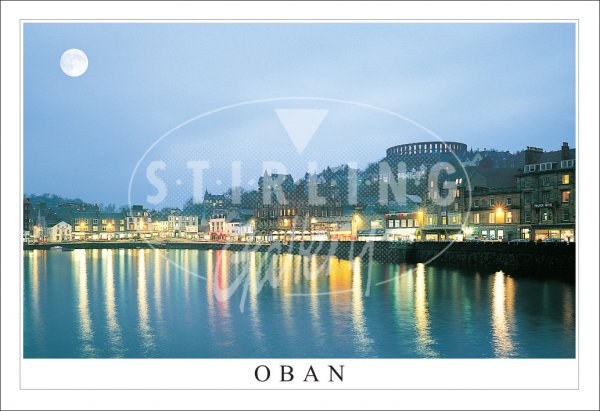 Evening, Oban, Moon Postcard