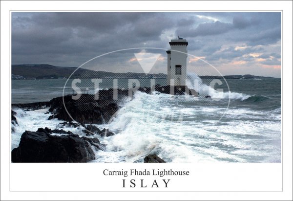 Carraig Fhada Lighthouse, Islay Postcard