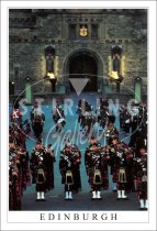 Pipes & Drums, Castle Esplenade, Edinburgh Postcard
