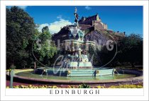 Edinburgh, Ross Fountain Refurbished , Castle Postcard