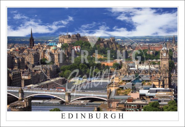 Edinburgh Castle across Waverley, Edinburgh Postcard