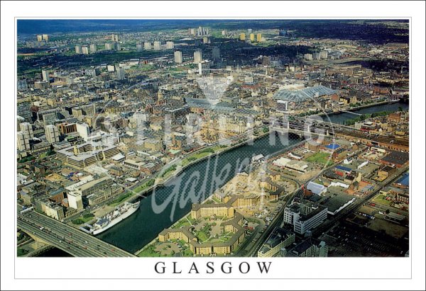 Glasgow and River Clyde, Aerial - Glasgow Postcard