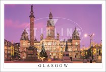 George Square - Glasgow, Evening Postcard