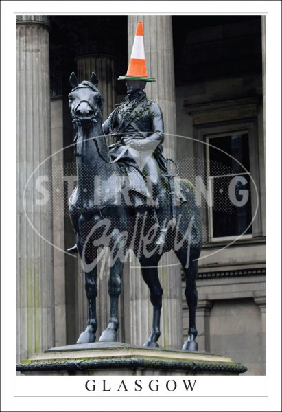 Wellington Statue, Cone - Glasgow Postcard