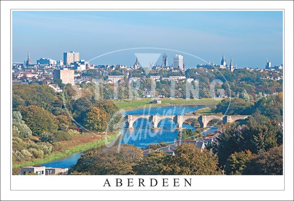Aberdeen, River dee, Skyline North from Tollohill Postcard