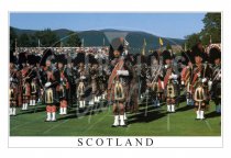 Massed Pipe Bands Braemar Gathering Postcard
