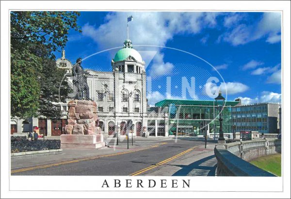 His Majesty's Theatre & William Wallace Statue, Aberdeen Postcard