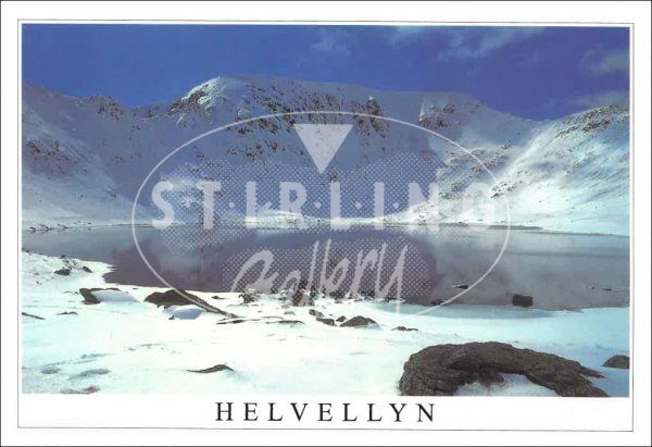 Helvellyn in Snow, Striding Edge from Red Tarn Postcard