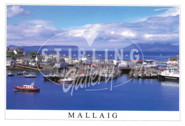 Mallaig, Rum & Eigg from harbour Postcard