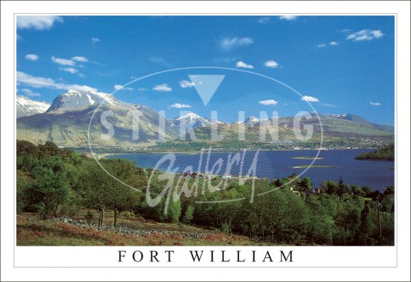 Fort William and Mamores over Loch Linnhe Postcard