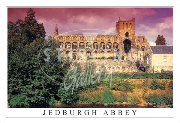 Jedburgh Abbey, Fiery Sky Postcard