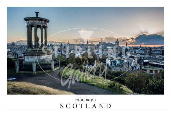 Edinburgh - Scotland, Sunset Skyline, Calton Hill Postcard