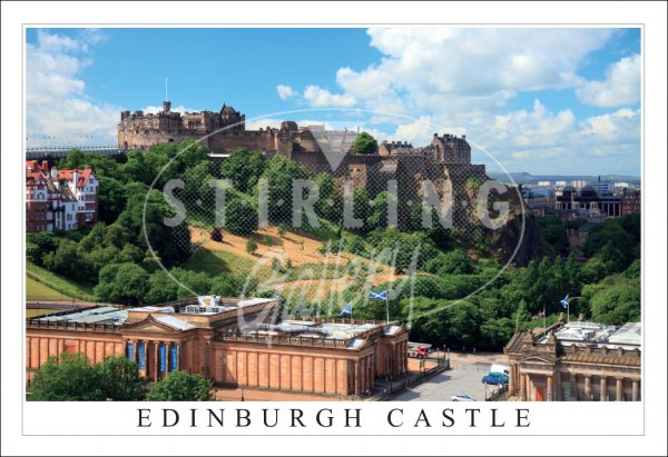 Edinburgh Castle, over RSA Close up Postcard