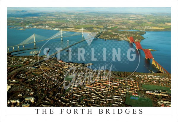Forth Bridges, Three Bridges, Aerial to North Postcard