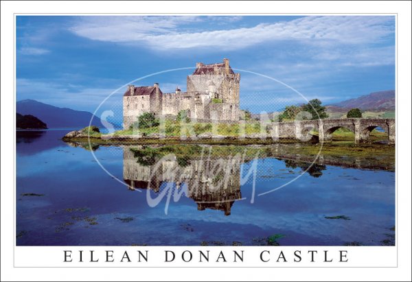 Eilean Donan Castle, from East water reflection Postcard