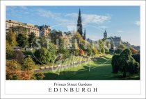 Princes St Gardens - Edinburgh, To Scott Monument Postcard