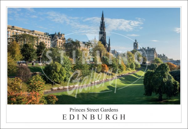 Princes St Gardens - Edinburgh, To Scott Monument Postcard