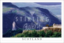 Wallace Monument, Stirling Castle, Ochils - Scotland Postcard
