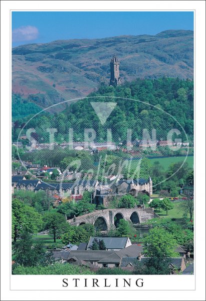 Old Stirling Bridge & Wallace Monument - Stirling Postcard