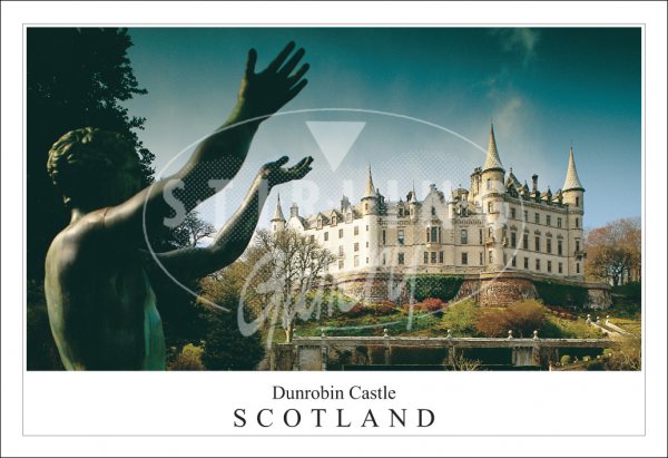 Dunrobin Castle - Scotland, Statue Postcard