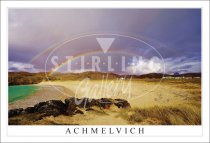 Achmelvich, Double Rainbow on Beach, Lochinver Postcard