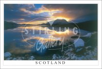 Cul Mor, Sunrise, from Fionn Loch, snow, Scotland Postcard