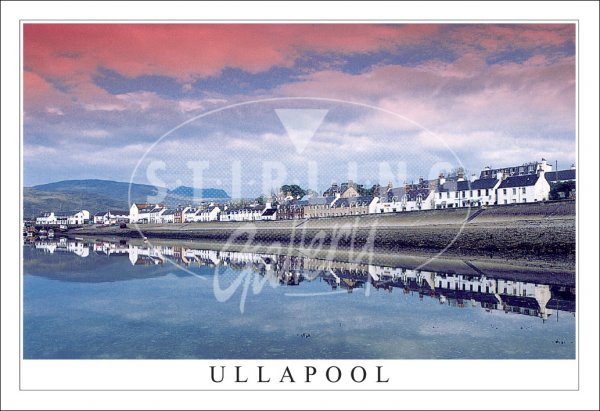 Ullapool, Reflections, Fiery Sky Postcard