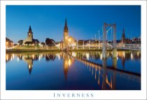 Inverness-River & Greig St Suspension Bridge,Night Postcard