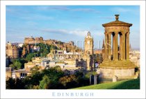 Edinburgh - from Calton Hill, Dugald Stewart Monument to Castle Postcard