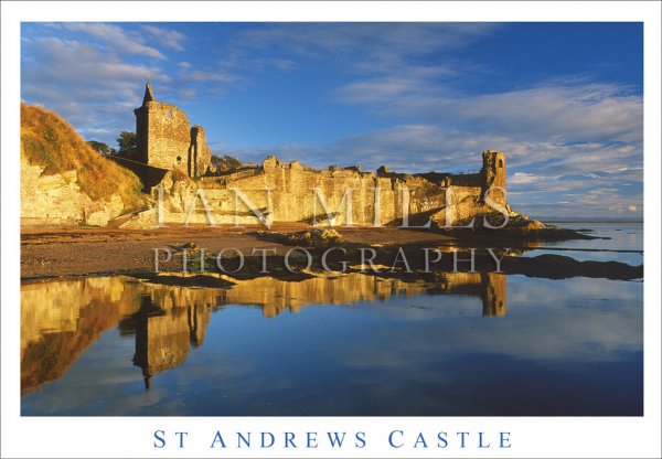 St Andrews Castle, Reflection Close Up Postcard