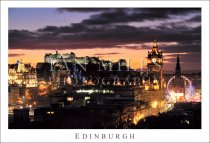 Edinburgh - Castle, Balmoral, Festive Postcard