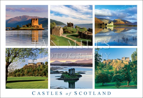 Castles of Scotland, Multi 6 Postcard