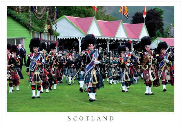 Braemar Gathering Massed Band - Scotland Postcard