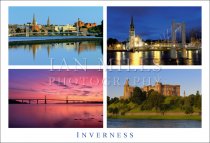 Inverness - River, Greig St Br, Kessock Br, Castle Postcard