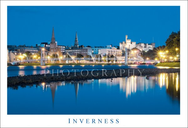 Inverness - River & Castle at Dusk Postcard