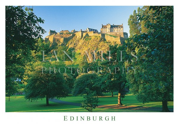 Edinburgh Castle - From Princes St Gardens Postcard