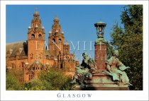 Glasgow - Kelvingrove & Statue Postcard