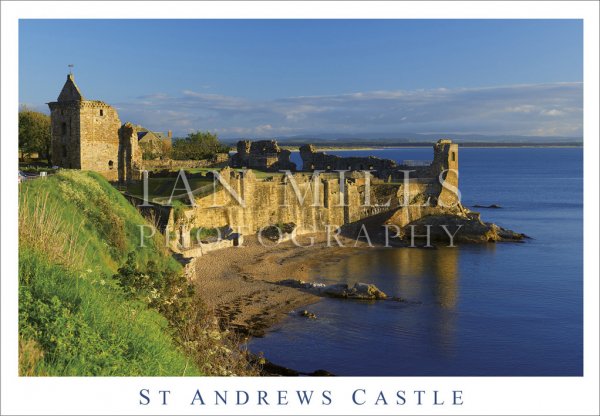 St Andrews Castle, From Cliffside Postcard